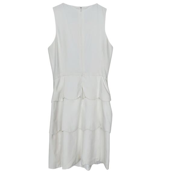 Belle Badgley Mischka White Tiered Dress Sz 2 - Picture 6 of 8